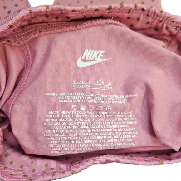 Nike Girls Leggings Pink Gold Size XS 3-4 - Picture 4 of 4